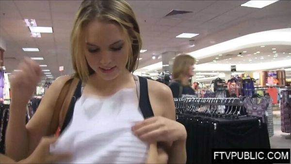 Keira Nicole Flashes Her Pussy in Risky Mall Adventure - xxxfiles.com on v0d.com