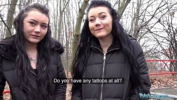 Public Agent Twins Sandra & Lady Zee Caught on Street for Naughty Fun - Blowjob, Outdoor Sex, Small Tits - veryfreeporn.com - Czech Republic on v0d.com