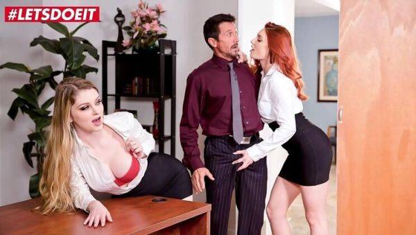 Bunny Colby & Lacy Lennon Office Threesome - Big Tits Teens Fuck Boss Hardcore - veryfreeporn.com on v0d.com