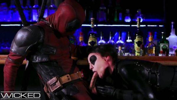 Jennifer White Gives Deadpool a Hard Blowjob and Takes a Cumshot on Her Face - porntry.com on v0d.com