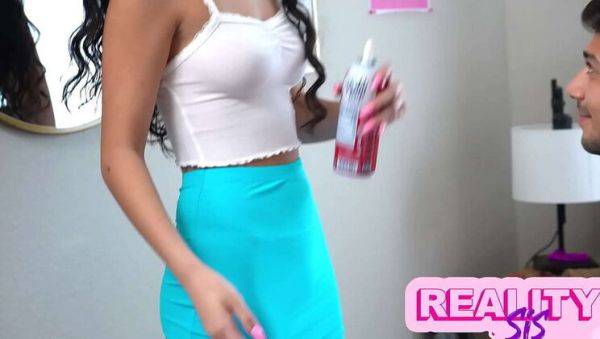 Stepbro Catches Angel Gostosa's Whipped Cream Fetish - Latina Petite Blowjob & Pussy Licking - porntry.com on v0d.com