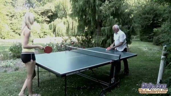 Ping Pong Deluxe - Mia: Outdoor Blonde Strip & Cum - porntry.com on v0d.com