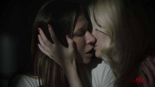 Blonde MILF Charlotte Stokely and Brunette Evelyn Claire Accidentally Scissor and Eat Pussy in Steamy Reality Scene - porntry.com on v0d.com