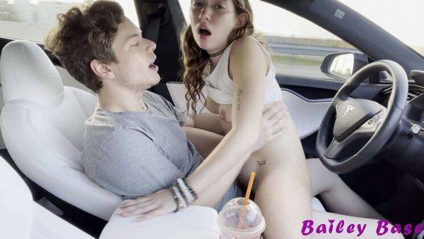 Petite Teen Bailey Base Rides Cowgirl in Tesla Autopilot Fuck - Hardcore 4k - veryfreeporn.com on v0d.com