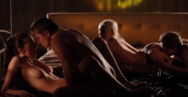 Dashing girls swap lovers in charming foursome in the middle of the night - alphaporno.com on v0d.com