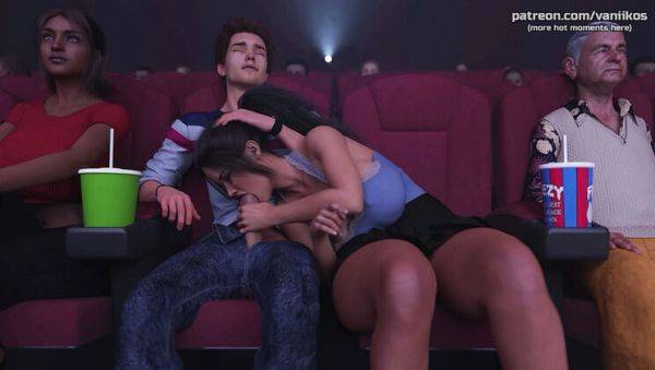 Stepsister Sucks Stepbrother's Cock in Cinema - Horny Teen Blowjob and Cum in Mouth - Life in Santa County - veryfreeporn.com - Russia - Usa on v0d.com