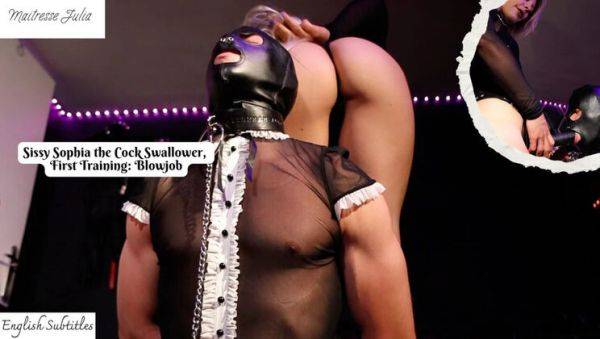 Sissy Sophia First Anal Training: Pegging and Cum on Feet by Mistress Julia - veryfreeporn.com - France on v0d.com