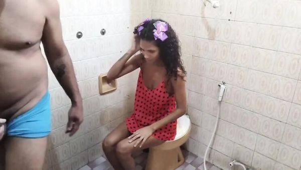 Skinny Latina Karinamello Gets Anal Creampie from LeoOgre in Bathroom - porntry.com - Brazil - Spain - Portugal on v0d.com