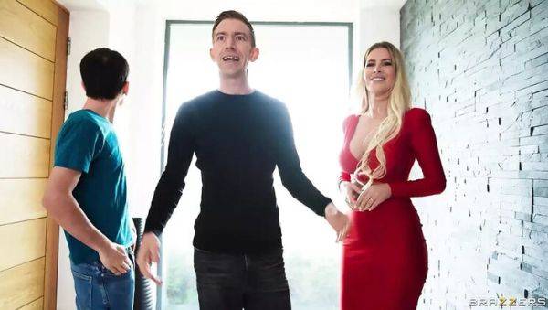 Double Dick Threesome with Ema Karter - Big Tits Blowjob & Cumshot - porntry.com - Britain on v0d.com