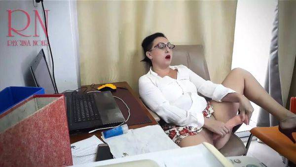 Secretary Regina Noir Office Fuck Dildo Masturbation Orgasm Scene 3 - xxxfiles.com - Britain on v0d.com