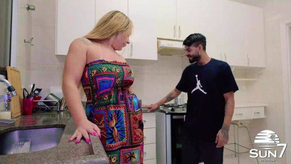 Hot Latina Stepmom Sucks Godson's Cock in Secret Kitchen Fuck - Cum Swallow & Dirty Sink Action - xxxfiles.com - Brazil - Portugal on v0d.com