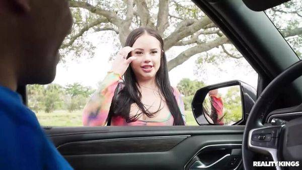 Horny Teen Threesome Driving with Big Tits and Cumshot - Reality Kings - xxxfiles.com - Britain on v0d.com