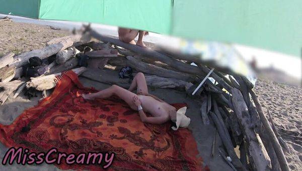 French Teacher MissCreamy Outdoor Pussy Flash & Beach Masturbation Fun - xxxfiles.com - France on v0d.com