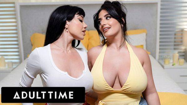 Busty Lesbian Sarah Arabic and Little Puck Oil Up Big Tits for Sloppy Fuck - porntry.com - Britain on v0d.com