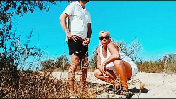 Blonde MILF Step Mom With Big Natural Tits Sucks Stranger On Road Outdoor Blowjob - porntry.com - Germany on v0d.com