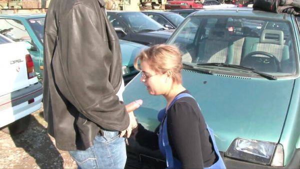 Horny German Couple Fucks on Car Hood - Petra Wegat Big Tits Outdoor Sex - veryfreeporn.com - Germany on v0d.com