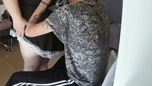 Mature Maid Lights Up Dick and Gets Doggy Style Fucking - veryfreeporn.com on v0d.com