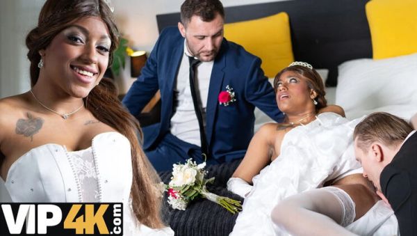 Hot Brunette Bride Fucked Hard Before Wedding - Interracial Sex with Big Ass Vicky Menage - veryfreeporn.com - Britain on v0d.com