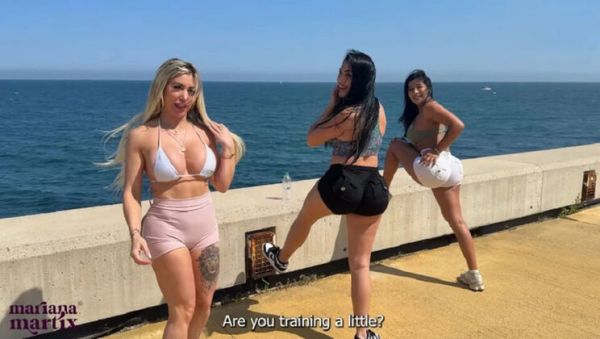 Mariana Martix Rough Threesome Fuck on Beach with Big Tits Colombian Blonde - xxxfiles.com - Spain - Colombia on v0d.com