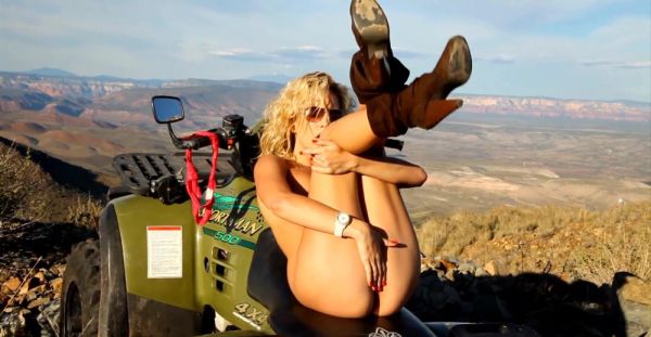 A hot girl Kiara Diane caresses her pussy while riding a bike in nature - alphaporno.com on v0d.com