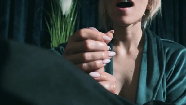Blonde Milf Gives Relaxing Cock Massage to Husband After Work - Hot Amateur Handjob & Cumshot - xxxfiles.com on v0d.com