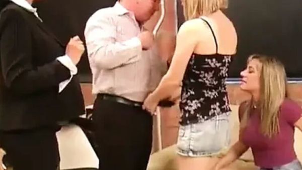 Gorgeous MILF Reporter Ayla Donna Louise Natalia Office Handjob CFNM Reverse Gangbang Make Him Cum - xxxfiles.com on v0d.com