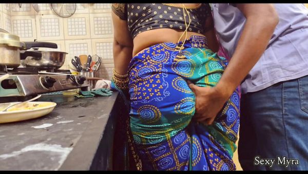 Desi Aunty Myra Fucks Stepson with Big Ass in Doggy Style - Indian Mom Blowjob and Cumshot - porntry.com - India - Portugal on v0d.com