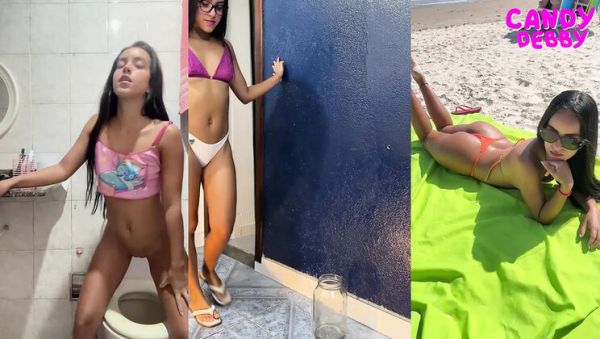 Skinny Teen Candy Debby Peeing on Beach - Brazilian Petite Pee Fetish Compilation - porntry.com - Brazil - Portugal on v0d.com