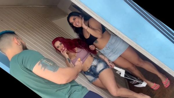 Delivery Man Surprised by Camila and Argentina Iara Threesome - Blowjob and Doggystyle with Hot Latina Amateurs - porntry.com - Brazil - Argentina on v0d.com