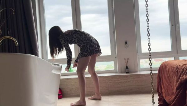 Skinny Russian Cleaning Lady In Short Dress Foot Fetish POV Worship - xxxfiles.com - Russia on v0d.com