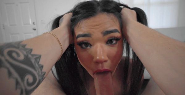 Hot latina teen Summer Col gets her throat gagging with bbc - alphaporno.com on v0d.com