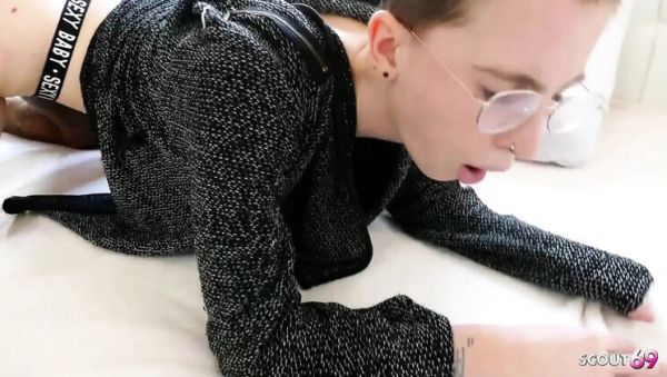 German Short Hair Nerd Girl Lia Louise Gets Hard Fuck - Big Natural Tits Bouncing - veryfreeporn.com - Germany on v0d.com
