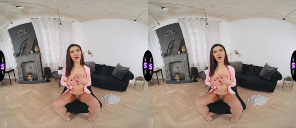 Skinny teen plays with pussy in vr, moaning loud - alphaporno.com on v0d.com