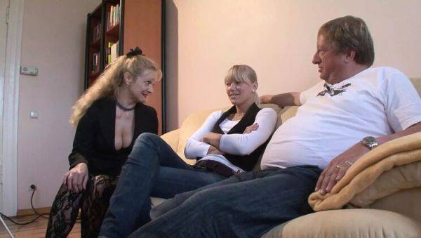 Hot German MILF Simone and Blonde Laureen Pink Suck Big Cock Together - Huge Cumshot - porntry.com - Germany on v0d.com