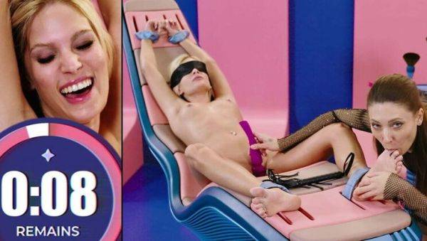 Blonde Lesbian Tickling Orgasms - Foot Fetish Toe Sucking & Tied-Up Fun with Candee Licious & Talia Mint - veryfreeporn.com on v0d.com