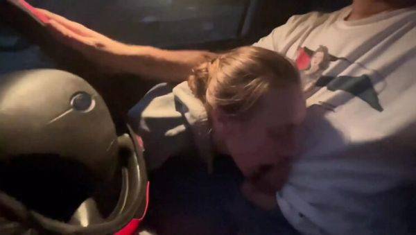 Blonde Amateur Gets Creampie in Car - POV Blowjob While Driving - veryfreeporn.com on v0d.com