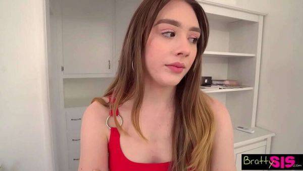 Step Sis Michelle Anthony Gets Deep Throat BJ & Cum in Mouth - Petite Brunette in Lingerie - veryfreeporn.com on v0d.com