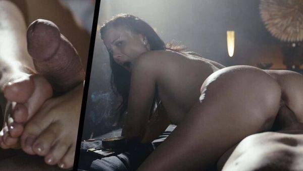 Sexy MILF Vicky Love Smoking Fetish - Footjob & Reverse Cowgirl with Cigarette Action - xxxfiles.com on v0d.com