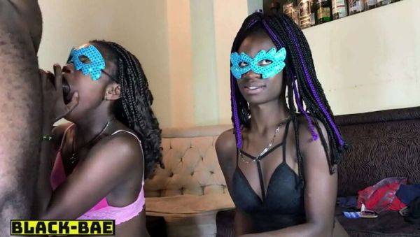 Hot Threesome with Two Brunette African Babes - Mena & Black Bae - porntry.com on v0d.com