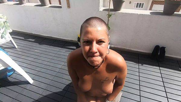 Beky Carril Sucks Cock on Open Terrace and Swallows Cum - xxxfiles.com on v0d.com