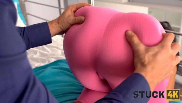Sexy MILF Canela Skin Gets Stuck in Tight Leggings and Begs for Hardcore Help - porntry.com on v0d.com