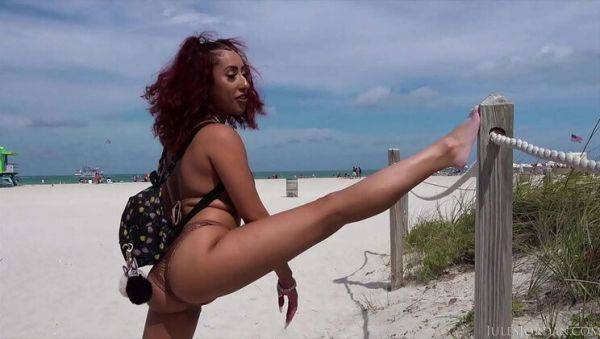 Kira Perez - Hot Latina with Tattoos Gets Facial Outdoors in Miami by Jules Jordan - xxxfiles.com - Jordan on v0d.com