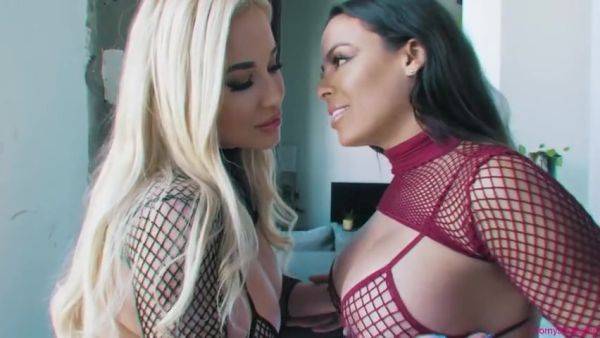 Savannah Bond & Luna Star Threesome - Luxurious Luna Oiled - videomanysex.com on v0d.com