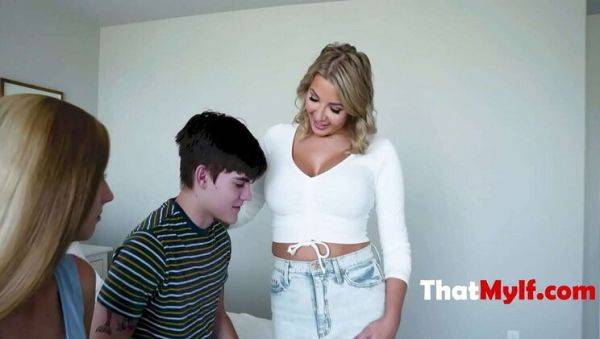 Step Mom Teaches Step Sister About Female Anatomy in Hot Threesome with Step Son - xxxfiles.com on v0d.com