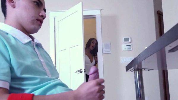 Step Sister Evelin Stone Catches Juan Jerking Off - BangBros Teen Hardcore - veryfreeporn.com on v0d.com