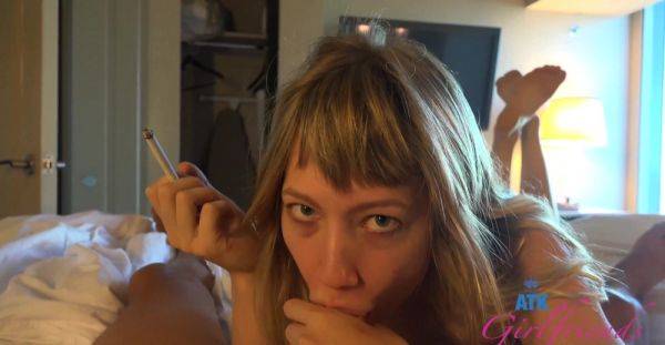 Redhead smokes and blows cock in perverted cam POV oral scenes - alphaporno.com on v0d.com