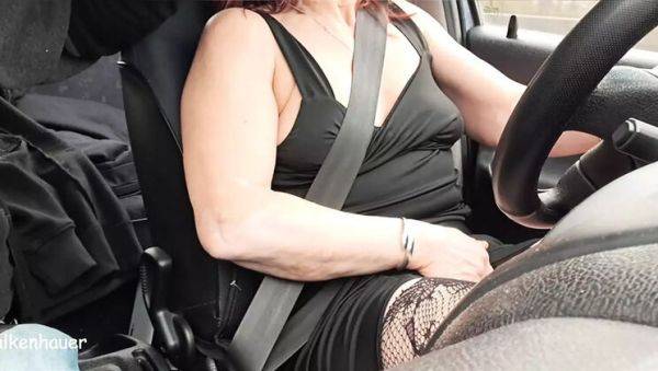 Hot Car Ride with Sandra Falkenhauer - Amateur Mature Masturbation in Pantyhose - veryfreeporn.com - France on v0d.com