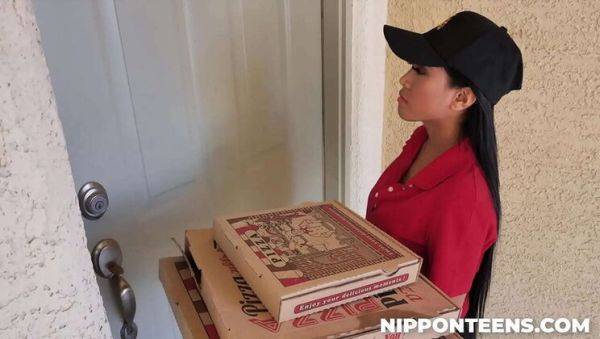 Ember Snow Gets Stuck with Two Guys in Hot Delivery Threesome - Asian Teen Blowjob - veryfreeporn.com on v0d.com