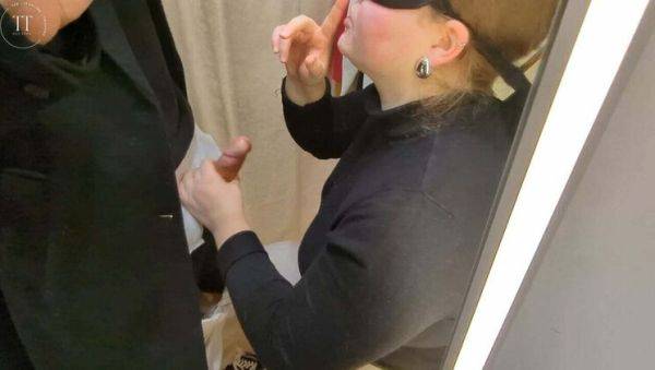 Risky Dressing Room Blowjob - Almost Caught by Employee - Cum Swallow in Public - porntry.com - Germany on v0d.com