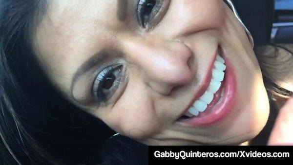 Mexican MILF Gabby Quinteros Sucks Dick in Car with Dirty Talk and Cum on Face - veryfreeporn.com - Mexico on v0d.com